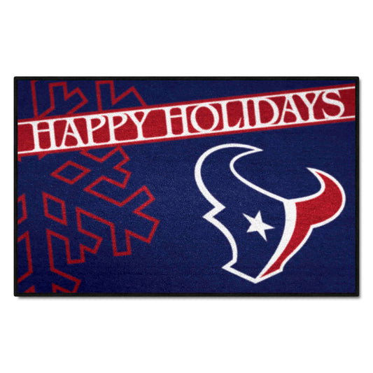 Houston Texans Starter Mat Accent Rug - 19in. x 30in. Happy Holidays Starter Mat - Houston Texans