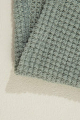 Waffle-Knit Open Front Long Sleeve Cover Up - Trendsi - Flyclothing LLC