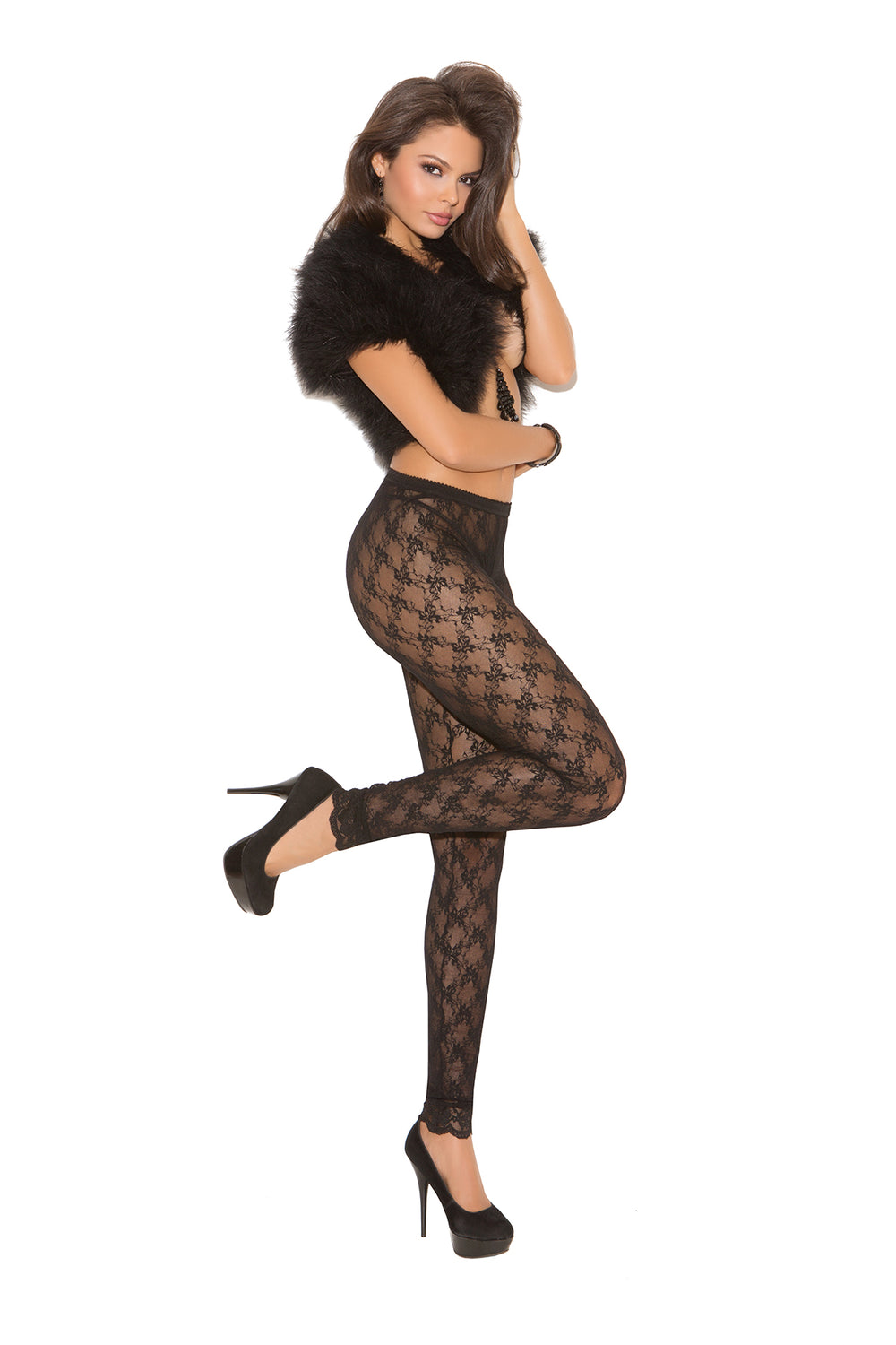 Elegant Memories Black Lace Leggings 1764