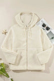 Drawstring Zip Up Long Sleeve Hooded Jacket - Trendsi - Flyclothing LLC