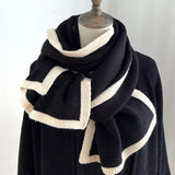 Contrast Trim Winter Scarf - Trendsi - Flyclothing LLC