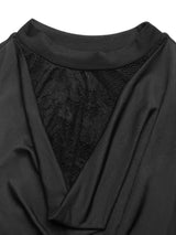 Lace Panel Cowl Neck Sleeveless Bodysuit - Trendsi - Flyclothing LLC