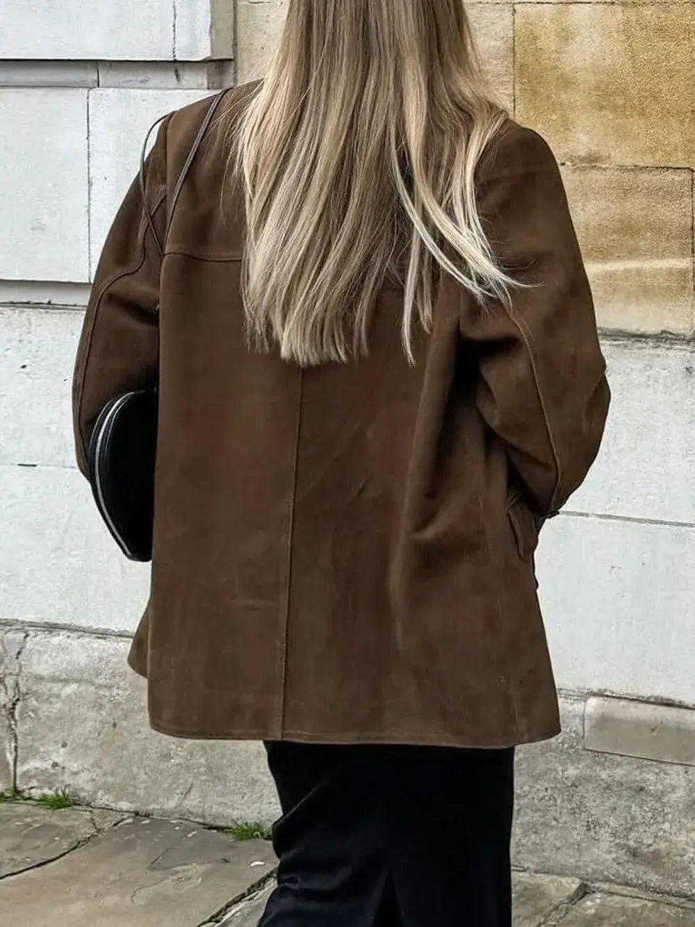 Lapel Collar Button Up Jacket - Trendsi - Flyclothing LLC