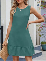 Florira Tied Back Ruffled Mini Tank Dress - Trendsi - Flyclothing LLC