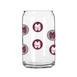 Mississippi State 16oz Smiley Can Glass - Logo Brands - Flyclothing LLC