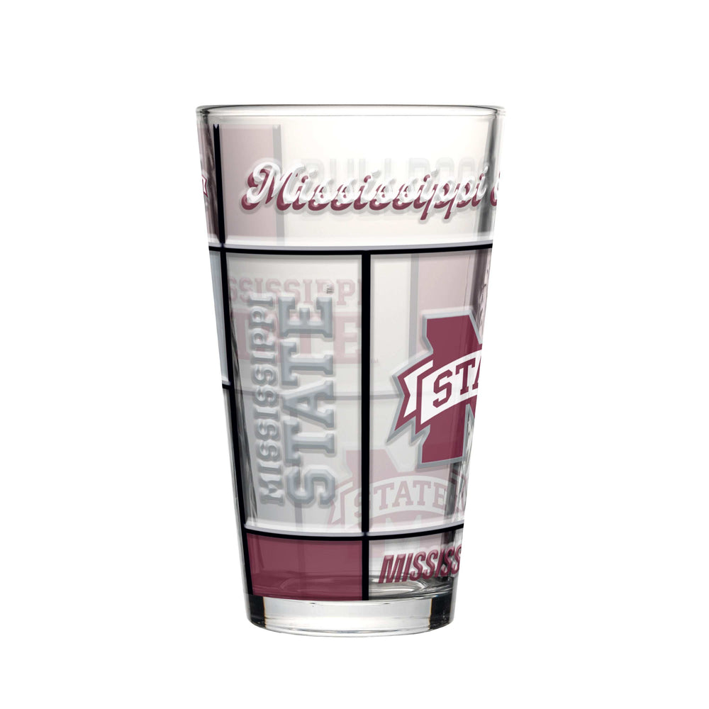 Mississippi State 16oz Quilted Stained Pint Glass - Logo Brands - Flyclothing LLC