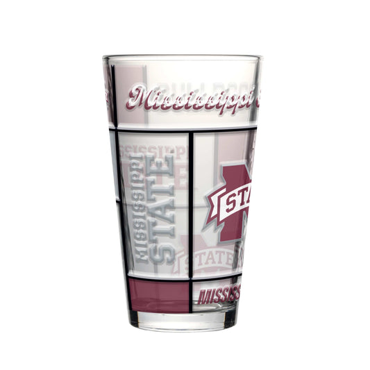 Mississippi State 16oz Quilted Stained Pint Glass - Logo Brands - Flyclothing LLC