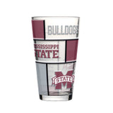 Mississippi State 16oz Quilted Stained Pint Glass - Logo Brands - Flyclothing LLC