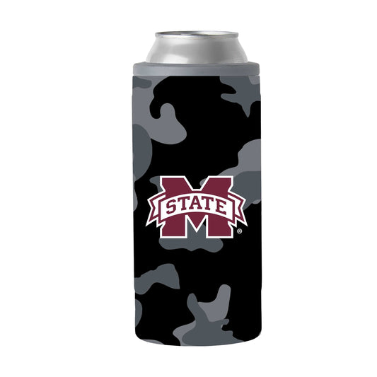 Mississippi State Black Camo 12oz Slim Can Coolie - Logo Brands - Flyclothing LLC