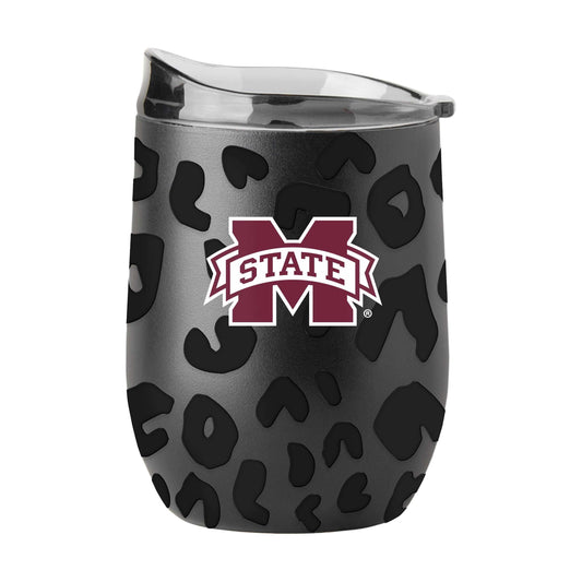 Mississippi State Leopard 16oz Black Powdercoat Curved Beverage - Logo Brands - Flyclothing LLC
