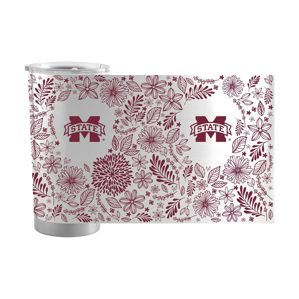 Mississippi State 20oz Botanical Stainless Steel Tumbler - Logo Brands - Flyclothing LLC