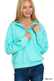 Zenana Scuba Half Zip Pullover Sweatshirt - Trendsi - Flyclothing LLC
