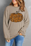 Pumpkin Round Neck Long Sleeve Sweatshirt - Trendsi - Flyclothing LLC