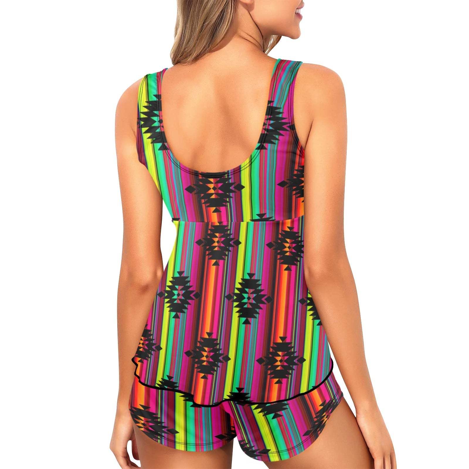 Baha Ranch Neon Aztec Tankini & Boy Shorts Swim Set - Baha Ranch Western Wear - Flyclothing LLC