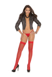 Elegant Memories Red Fishnet Thigh Hi W/ Lace Top 1775q