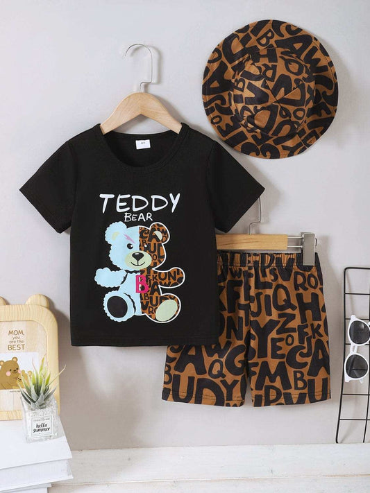 Children's Teddy Bear Round Neck Top and Pants Set - Trendsi - Flyclothing LLC