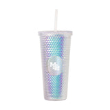 Mississippi State 24oz Interlocking MS Iridescent Studded Tumbler - Logo Brands - Flyclothing LLC