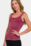 Zenana Ribbed Scoop Neck Tank - Trendsi