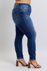 Judy Blue Full Size Washed Thermal Skinny Jeans Plus Size - Trendsi - Flyclothing LLC