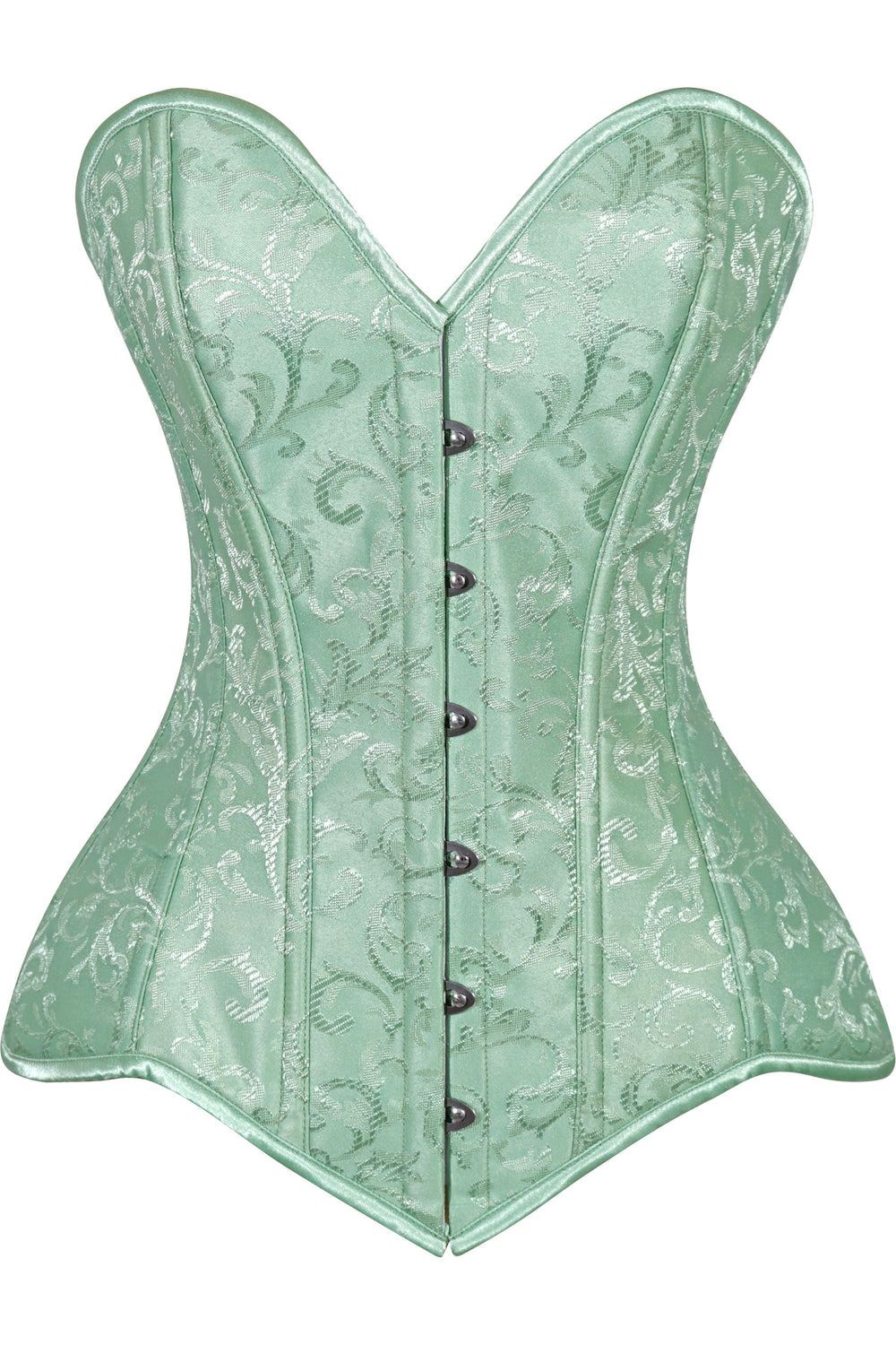 Daisy Corsets Lavish Mint Green Brocade Overbust Corset W/Busk Closure