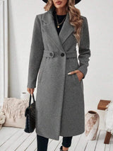 Full Size Elegant Lapel Collar Belted Coat with Pockets Plus Size - Trendsi - Flyclothing LLC