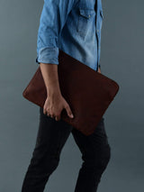 Zento Laptop Sleeve - Dark Brown - Classy Leather Bags - Flyclothing LLC