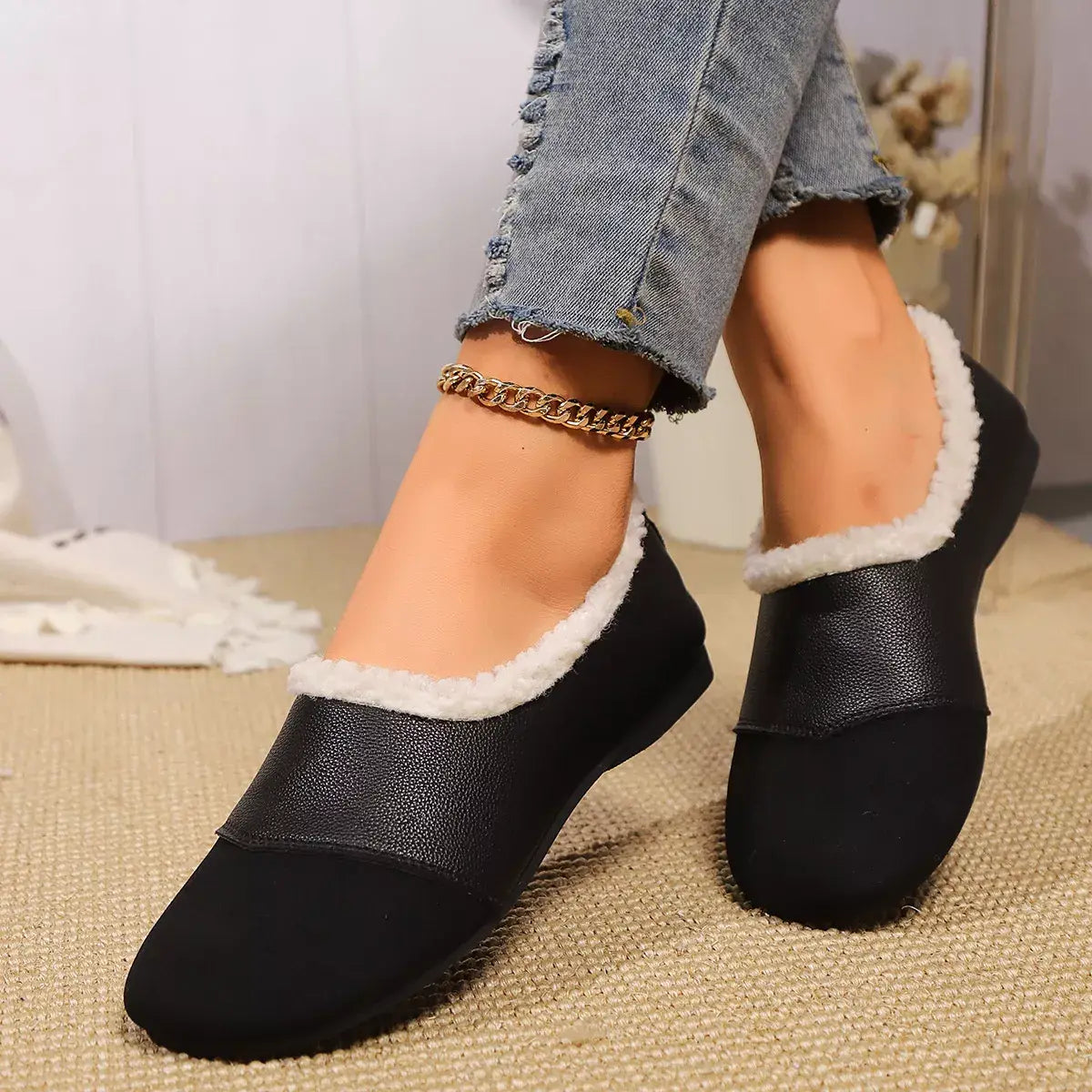 Plush-Lined Slip-Ons - Trendsi - Flyclothing LLC