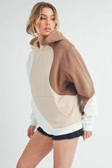 Aemi + Co Color Block Hoodie with Kangaroo Pocket - Trendsi - Flyclothing LLC
