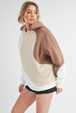 Aemi + Co Color Block Hoodie with Kangaroo Pocket - Trendsi