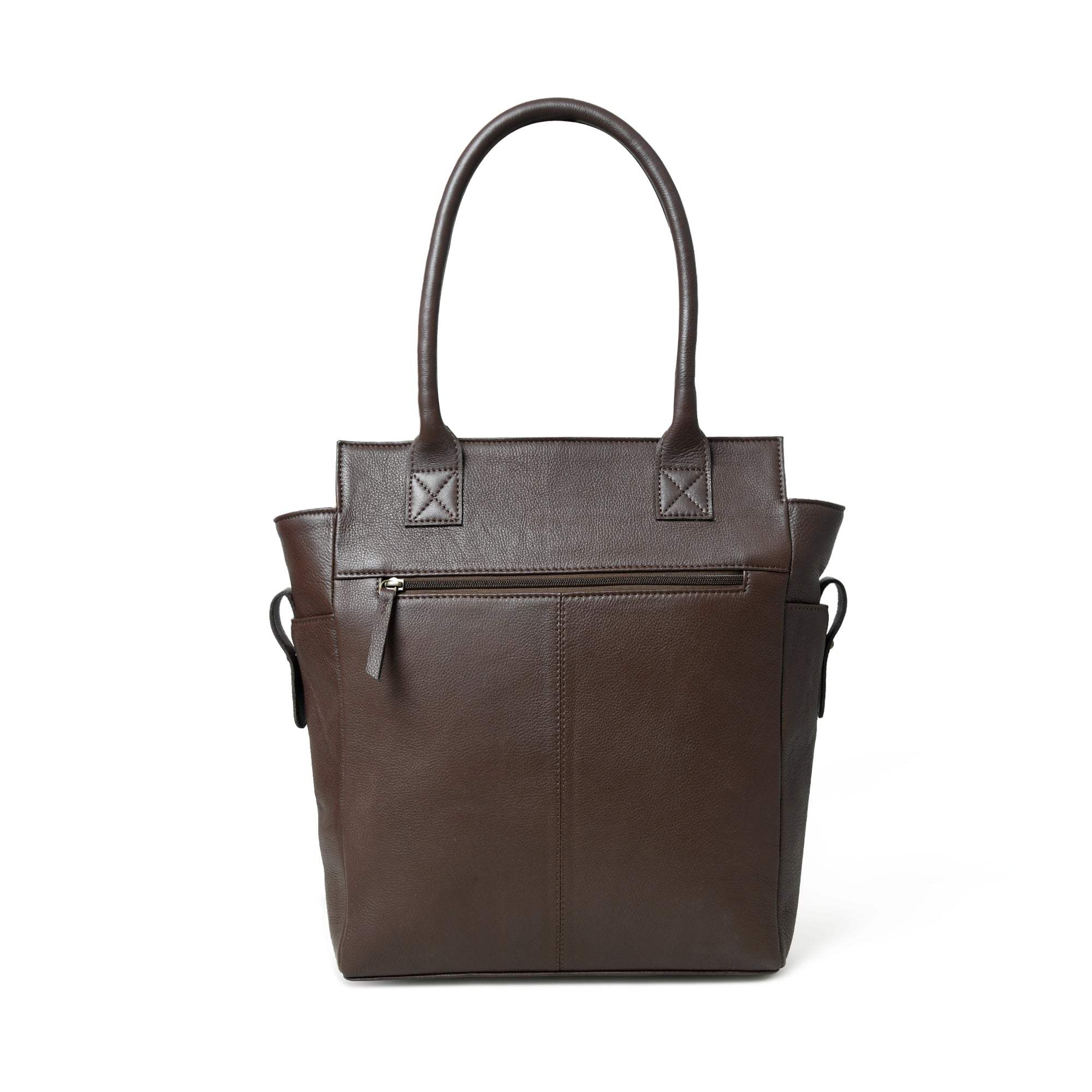 Chestnut Charm Brown Leather Tote - Classy Leather Bags - Flyclothing LLC