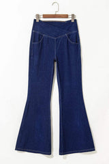 Asymmetric Waist Flare Jeans - Trendsi - Flyclothing LLC