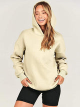 Dropped Shoulder Long Sleeve Hoodie - Trendsi - Flyclothing LLC