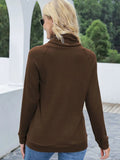 Drawstring Mock Neck Raglan Sleeve T-Shirt - Trendsi