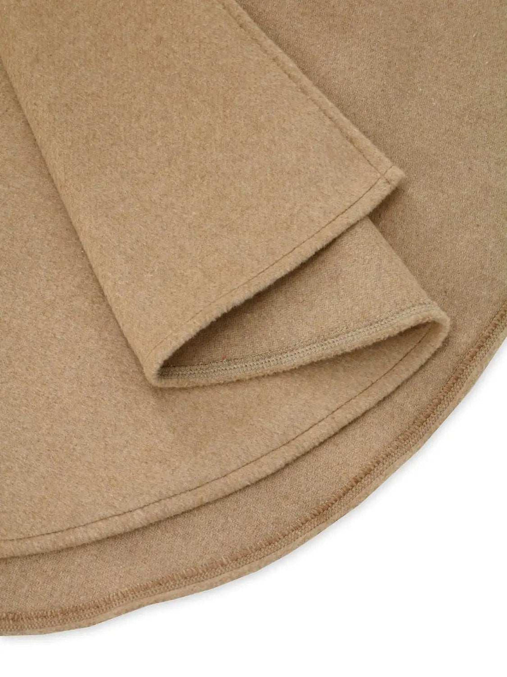 Fuzzy Trim Long Sleeve Poncho - Trendsi - Flyclothing LLC