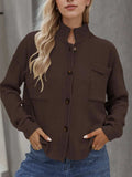 Button Up Long Sleeve Cardigan - Trendsi - Flyclothing LLC