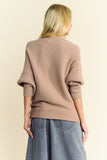 Davi & Dani Round Neck Batwing Sleeve Sweater