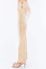 American Bazi V-Cut Ruched Flare Pants - Trendsi - Flyclothing LLC