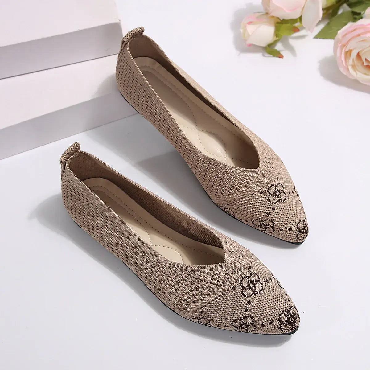 Point Toe Mesh Flat Slip-Ons - Trendsi - Flyclothing LLC