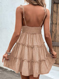 Frill Spaghetti Strap Tiered Dress - Trendsi - Flyclothing LLC