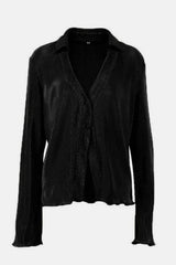Textured Button Up Collared Neck Top and Pants Set - Trendsi - Flyclothing LLC