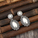 Alloy Flower Dangle Earrings - Trendsi