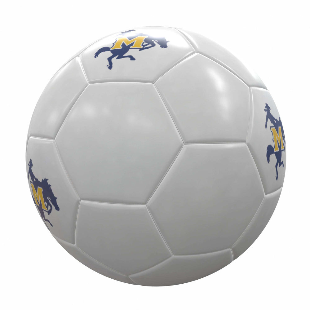 McNeese State University White Soccer Ball f/ Primary Logo - Logo Brands - Flyclothing LLC