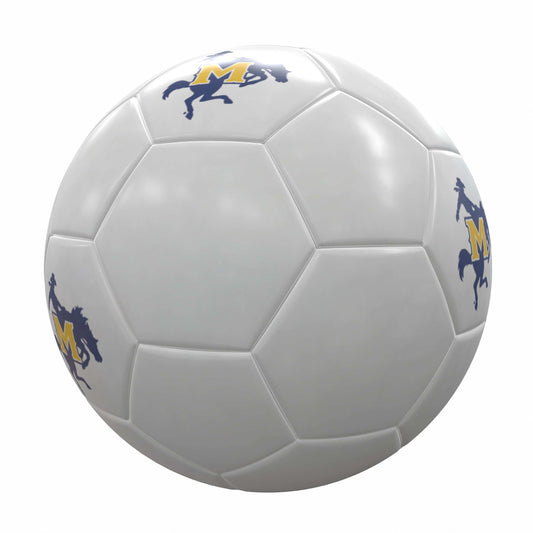 McNeese State University White Soccer Ball f/ Primary Logo - Logo Brands - Flyclothing LLC