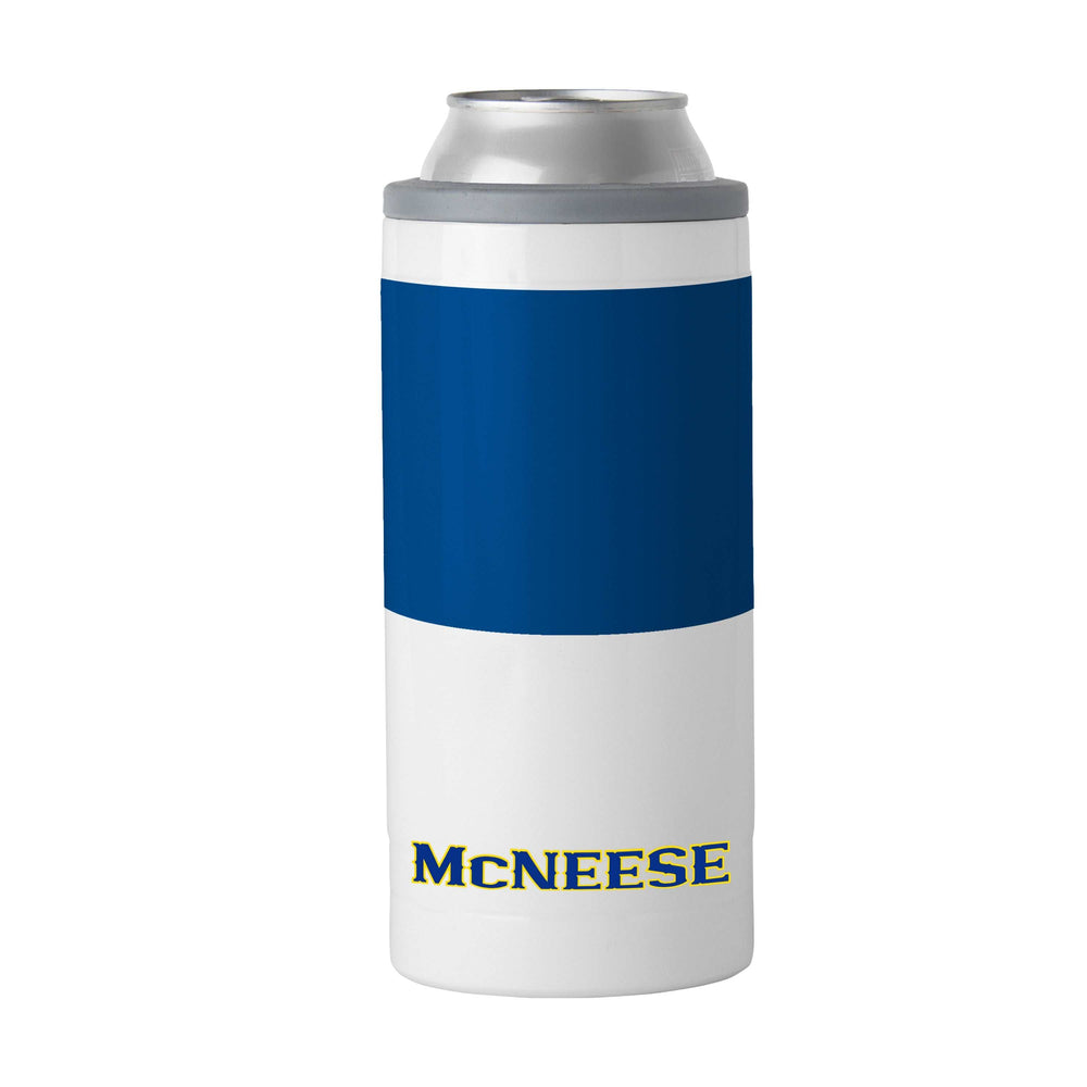 McNeese State 12oz Colorblock Slim Can Coolie - Logo Brands - Flyclothing LLC