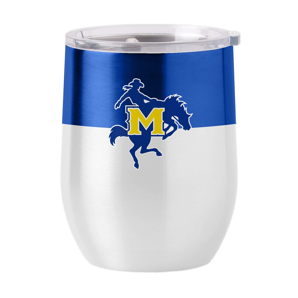 McNeese State 16oz Colorblock Stainless Curved Beverage - Logo Brands - Flyclothing LLC
