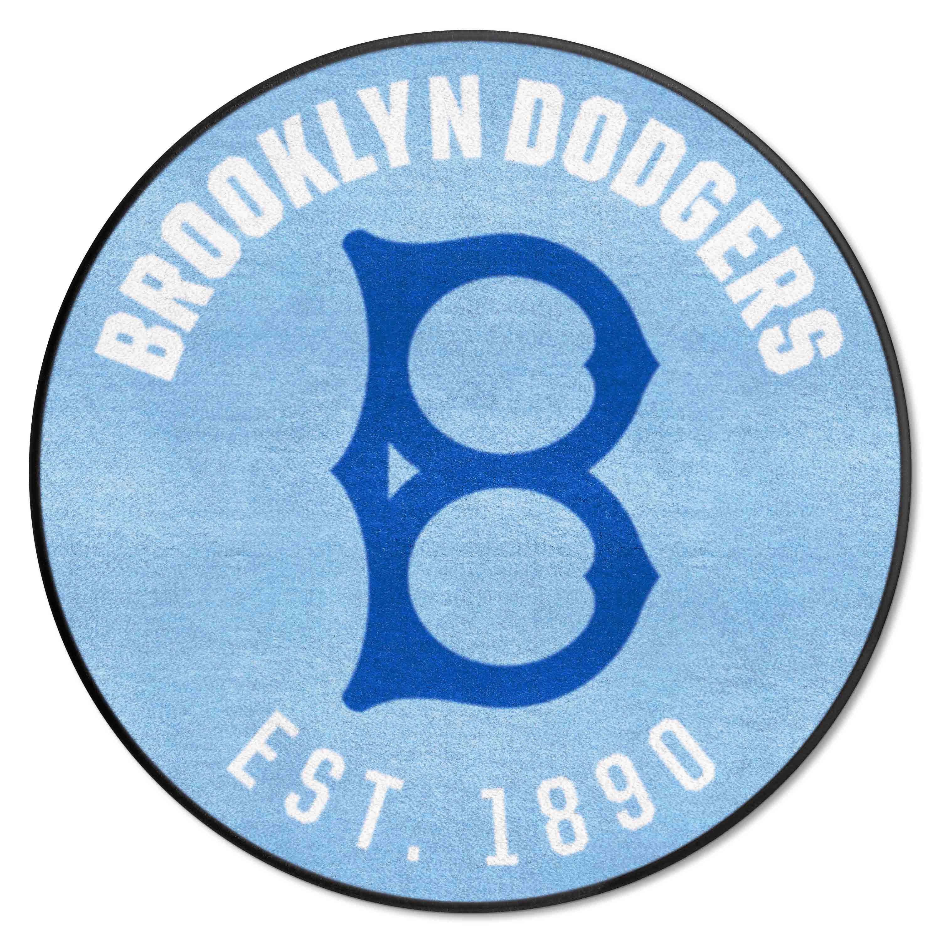 Brooklyn Dodgers Roundel Rug - 27in. Diameter 1944 Retro Logo - Brooklyn Dodgers