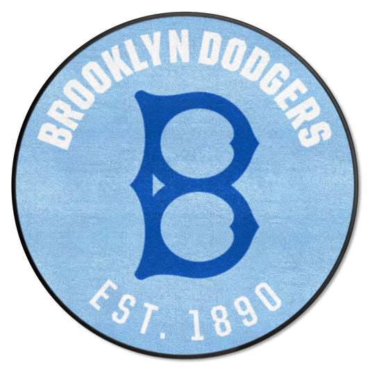 Brooklyn Dodgers Roundel Rug - 27in. Diameter 1944 Retro Logo - Brooklyn Dodgers