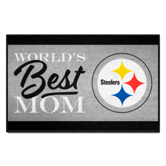 Pittsburgh Steelers World's Best Mom Starter Mat Accent Rug - 19in. x 30in. - Pittsburgh Steelers