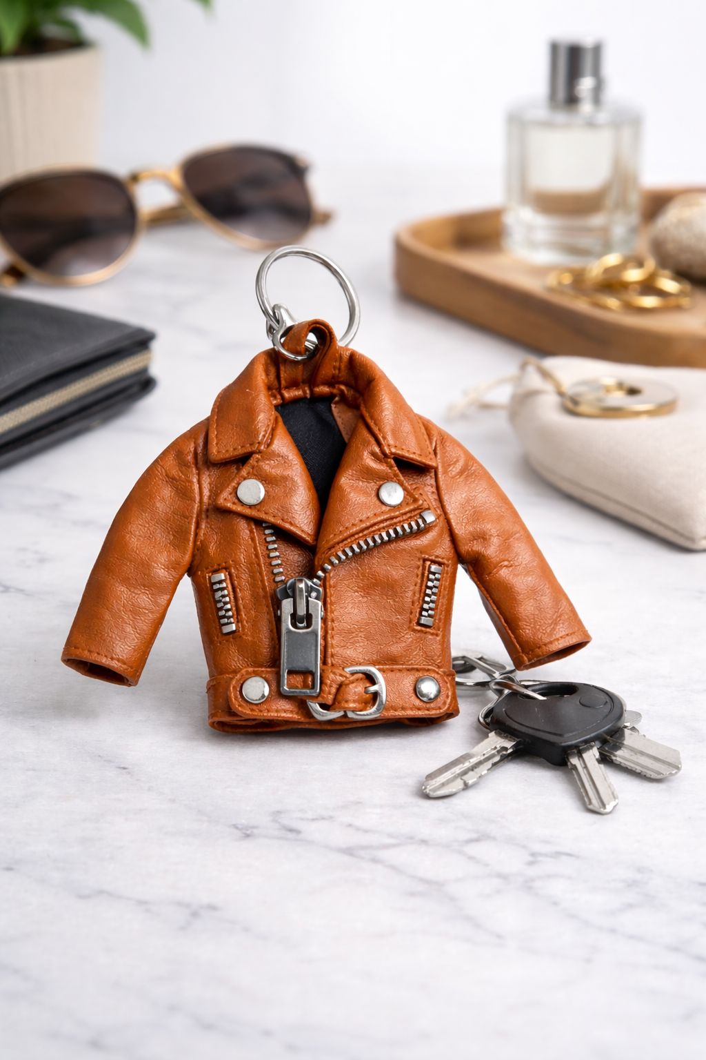 Leather Jacket Key Chain