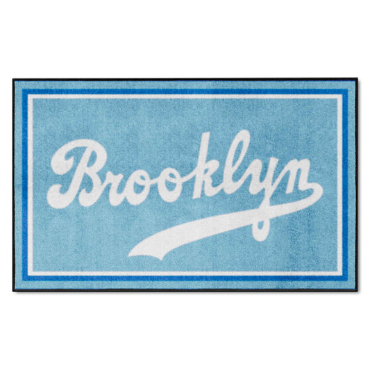 Brooklyn Dodgers 4ft. x 6ft. Plush Area Rug 1944 Retro Logo - Brooklyn Dodgers